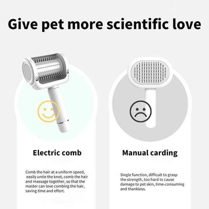 Smart Automated Pet Grooming Comb with Relaxing Massage and Effortless Hair Removal