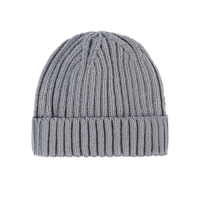 Cozy Solid Color Thick Striped Family Woolen Hats for Parents and Kids