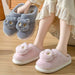 Cozy Plush Cat Face Slippers for Couples - Soft Cotton Slip-Ons for Winter Warmth