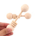 Natural Beech Wood Baby Rattle and Hand Bells - Montessori Educational Toys for Newborns