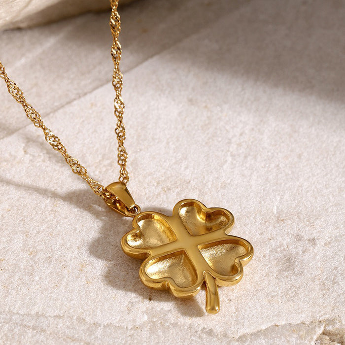 18K Gold Plated Four-Leaf Clover Pendant Necklace