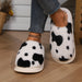 Adorable Cow Print Plush Slippers for Couples - Cozy Non-Slip Fuzzy House Shoes for Winter