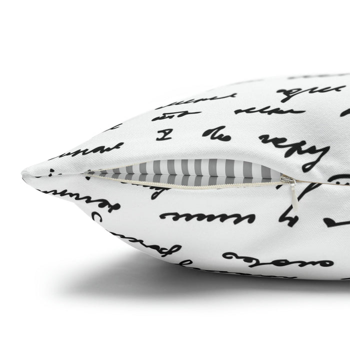 Luxurious Handwritten Script Throw Pillow Cover