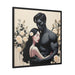 Enchanted Beauty and the Beast Matte Canvas Wall Art with Sustainable Black Pinewood Frame