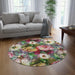 Elite Vintage Round Rug - Vibrant Graphic Designs, Polyester Chenille Blend