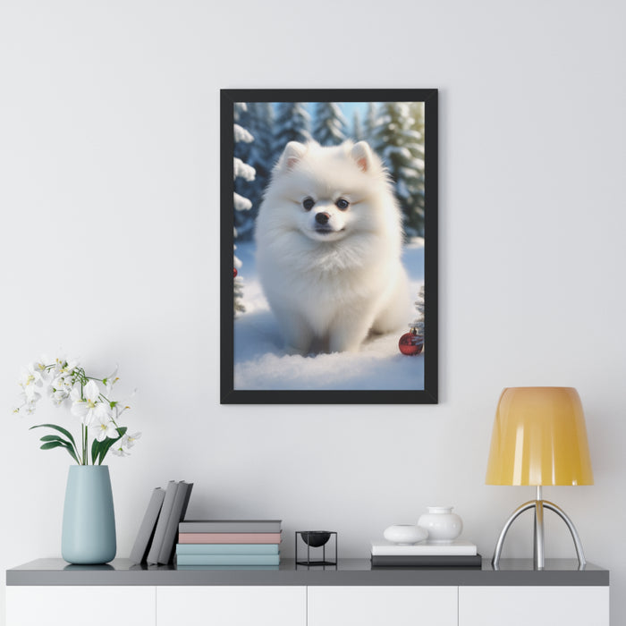 Winter Pup Eco-Friendly Art Print Set with Acrylic Shield