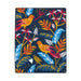 Avian Oasis Polyester Throw Blanket with Stylish Black Trim