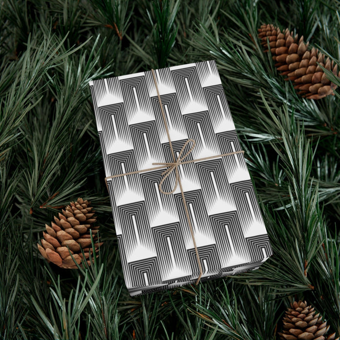 Elegant Custom Gift Wrap Paper in Black and White - Handcrafted with Sustainability in the USA