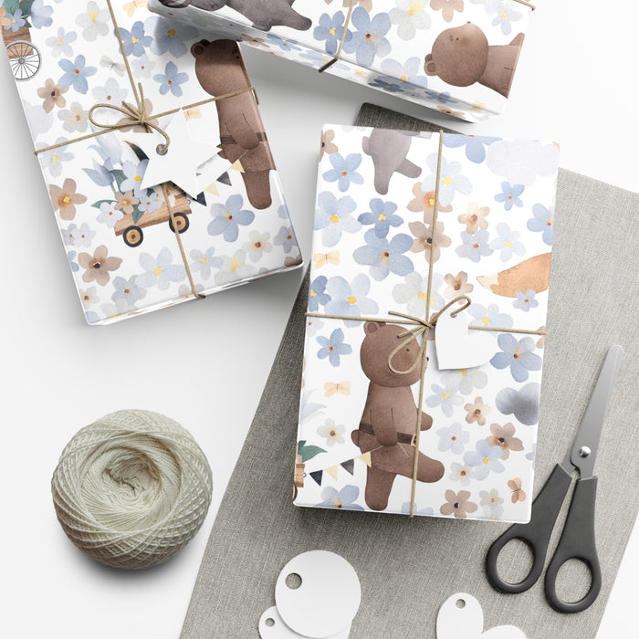 Cozy Bear- Exquisite USA-Made Gift Wrap Paper