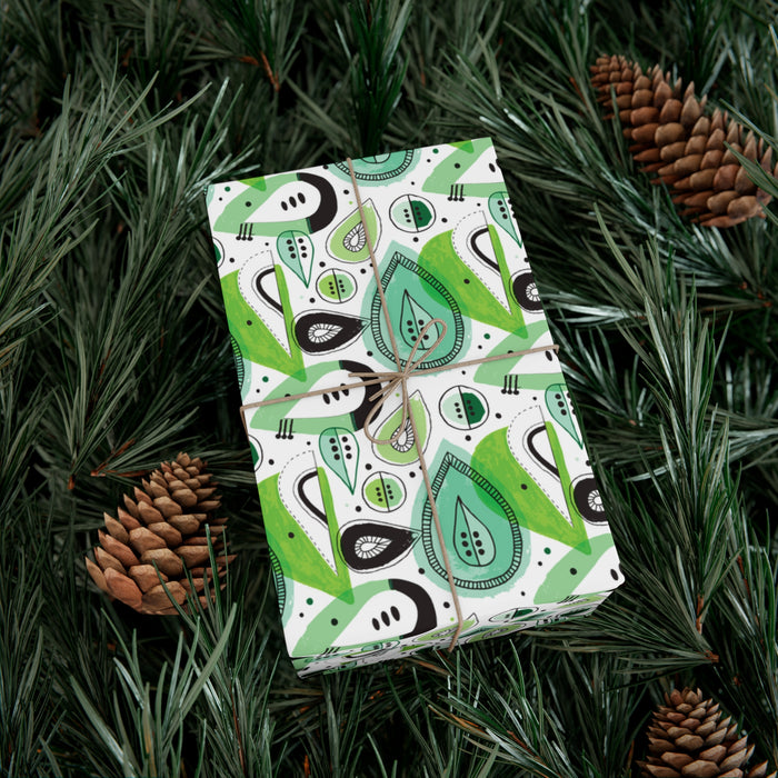 Green Fall season Exquisite USA-Made Gift Wrap Paper