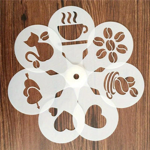 19-Piece Latte Art and Cake Decoration Stencil Set