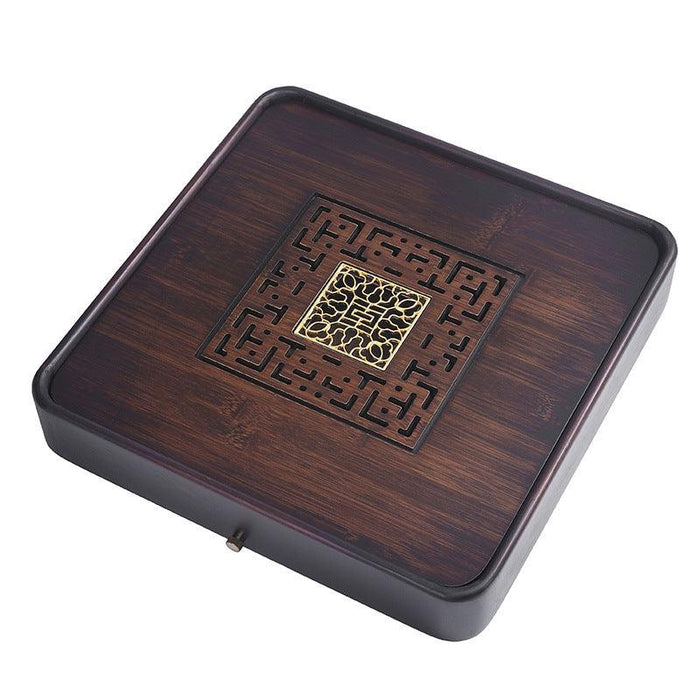 Artisan-crafted Bamboo Kung Fu Tea Tray Set with Built-in Water Management - Stunningly Carved for Authentic Tea Ceremony Experience