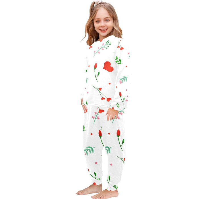 Charming All-Over Print Girls' Polyester Pajama Set (Sizes 2-7)