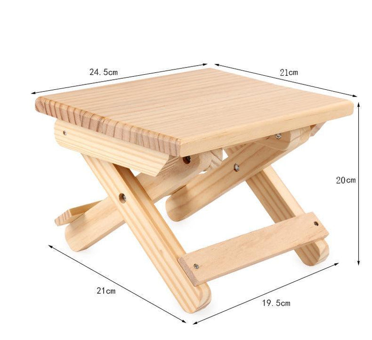 Children's Compact Folding Wooden Step Stool - Perfect for Outdoor Fun and Practical Seating