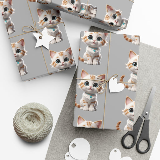 Eco-Conscious Cat Lover's Christmas Gift Wrap Set