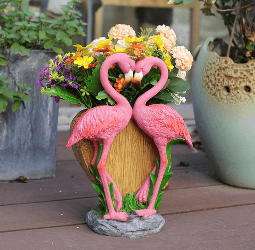 Exotic Flamingo Resin Garden Planter - Tropical Oasis Accent Piece