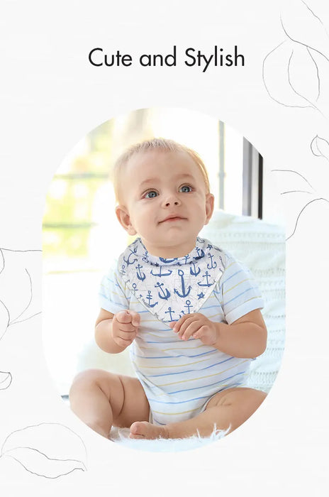 Organic Cotton Triangle Bibs Set for Newborns - Adorable Animal Designs for Feeding and Drooling