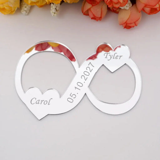 Infinity Symbol Acrylic Mirror Tags Set - Wedding Decor Guest Gifts