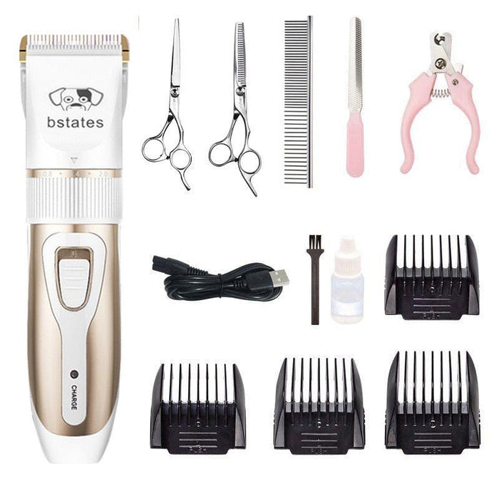 Whisper-Quiet Pet Grooming Clippers Set for Dogs and Cats