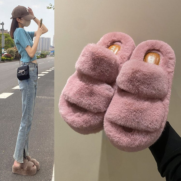 Leisure Fleece-lined Platform Slippers