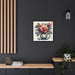 Elegant Black Framed Matte Canvas Rose Vase Wall Art - Eco-Friendly Home Decor Option