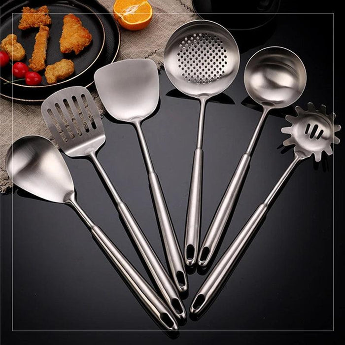 Premium 7-Piece Stainless Steel Cooking Utensil Set - Rust-Resistant Kitchen Tools