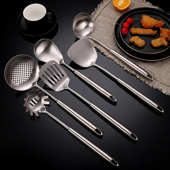 Premium 7-Piece Stainless Steel Cooking Utensil Set - Rust-Resistant Kitchen Tools