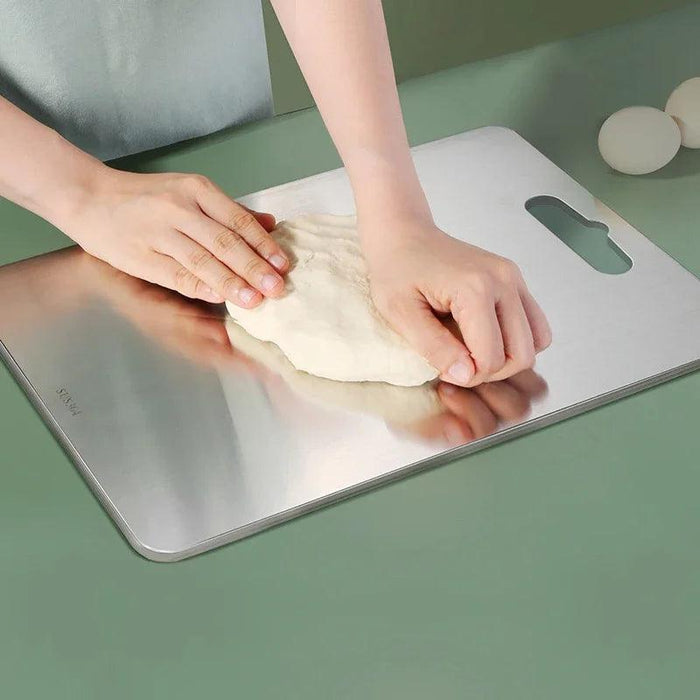 Premium Antibacterial Stainless Steel Kitchen Chopping Board Set with Rolling Pin