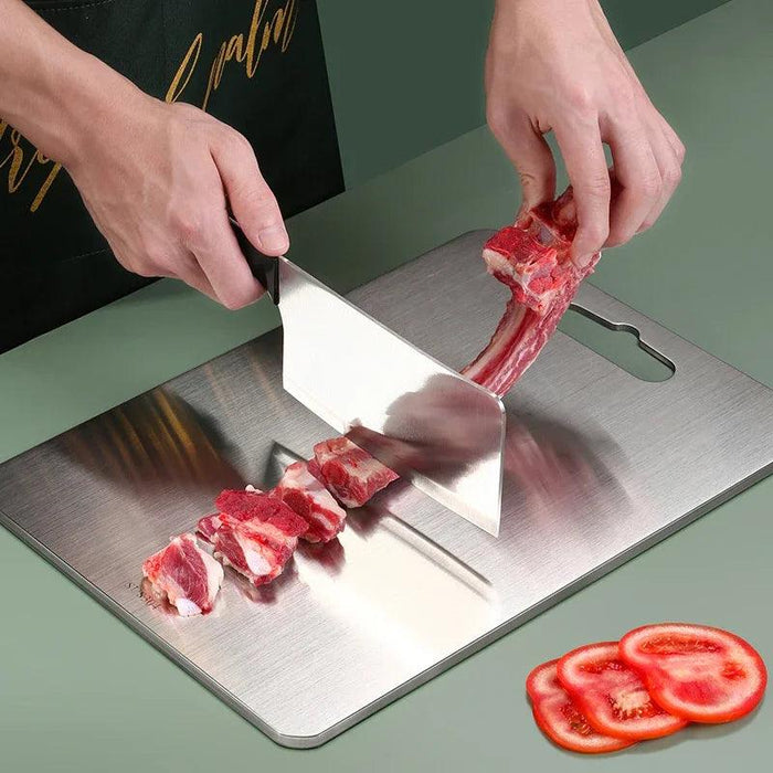 Stainless Steel Antibacterial Chopping Board Set with Complimentary Rolling Pin