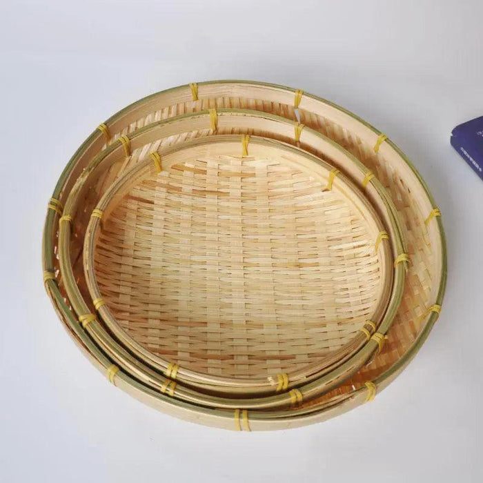 Handcrafted Bamboo Storage Tray: Versatile 30CM Fruit and Bread Basket