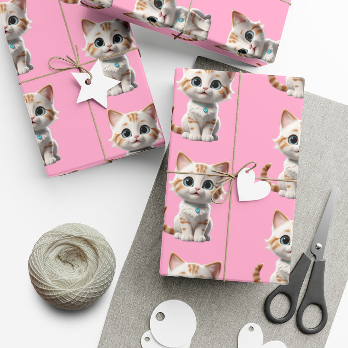 Eco-Friendly Meow Cat Christmas Gift Wrap Set - Premium Paper with Matte & Satin Finishes