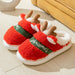 Cozy Elk Design Christmas Slip-On Slippers for Winter Home Comfort