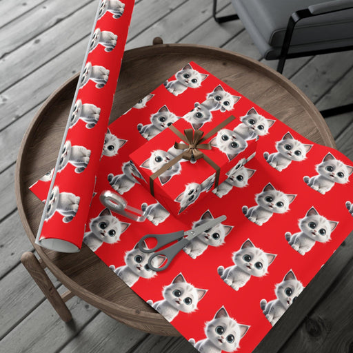 Customized Cat-Inspired Eco-Conscious Gift Wrapping Paper Set in Three Sizes