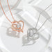 Personalized Heart-Shaped Zircon Love Necklace with Rhinestones