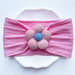 Flower-Embellished Nylon Hairband for Girls - Soft Elastic Turban Headwear for Newborns and Kids