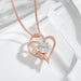 Personalized Heart-Shaped Zircon Love Necklace with Rhinestones