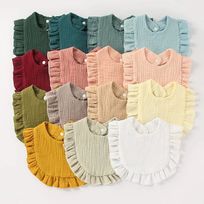 Soft Cotton Baby Bibs with Absorbent Lace - Perfect for Newborns and Toddlers