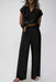 Effortless Elegance: Cozy Black Knit V Neck Sweater and Wide Leg Pants Set