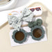 3Pcs/Set Newborn Print Bowknot Headbands and Cute Round Sunglasses