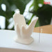 Set of 6 Stylish Handcrafted Ceramic Egg Holders with Business Card Stand - White Porcelain Design