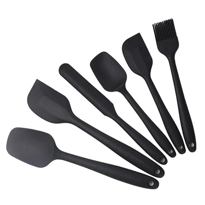 6-Piece High-Quality Silicone Spatula Collection - Essential Tools for Cooking, Baking, and Mixing