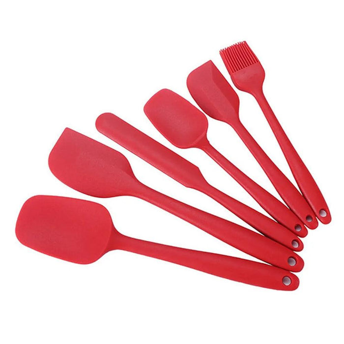 6-Piece High-Quality Silicone Spatula Collection - Essential Tools for Cooking, Baking, and Mixing