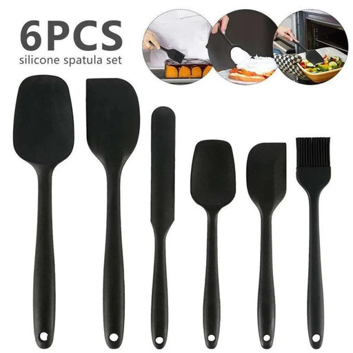 6-Piece High-Quality Silicone Spatula Collection - Essential Tools for Cooking, Baking, and Mixing