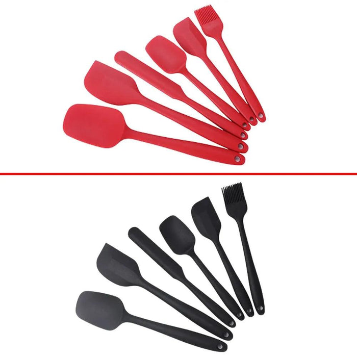 6-Piece High-Quality Silicone Spatula Collection - Essential Tools for Cooking, Baking, and Mixing