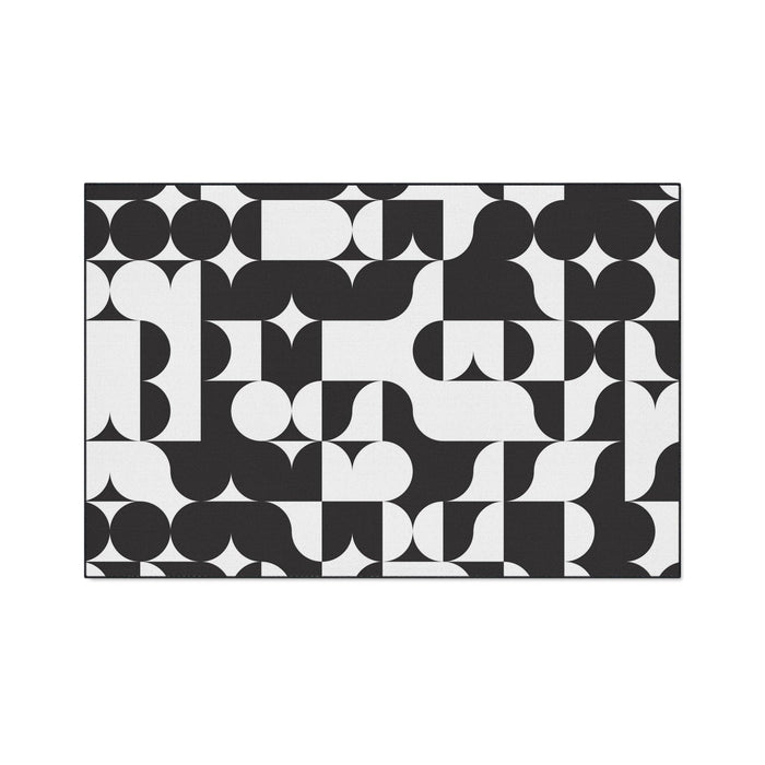 Custom Monochrome Polyester Floor Mat - Personalized Design for Chic Home Decor