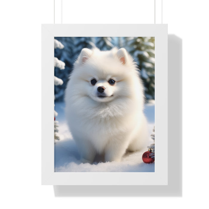 Winter Pup Eco-Friendly Art Print Set with Acrylic Shield