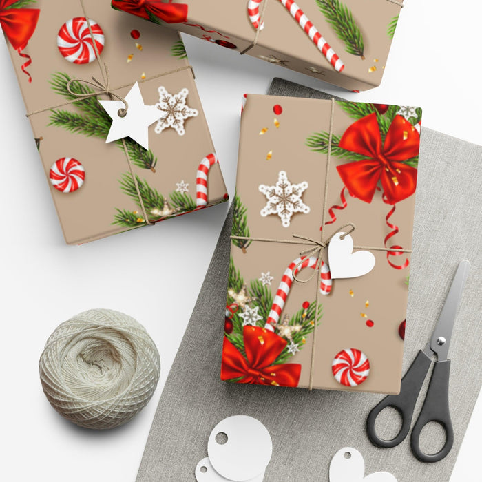 Elegant 3D Christmas Wrapping Paper Set - Customizable Matte & Satin Finishes, Handcrafted in the USA