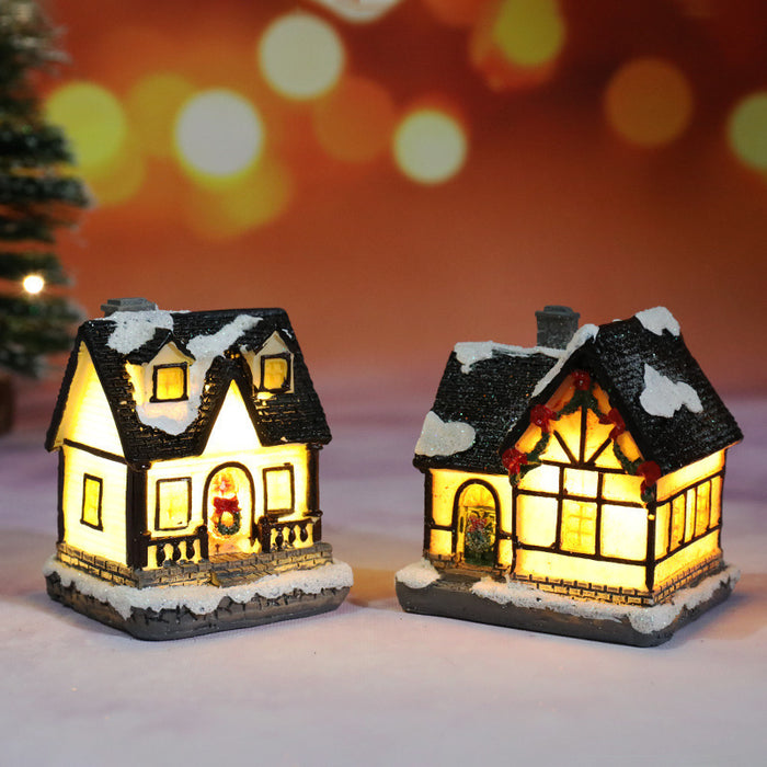 Christmas Decorations Micro Landscape Resin House