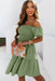 Allure-Enhancing Off-Shoulder Mini Dress with Textured Shirred Detailing