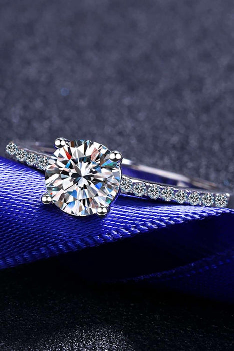 Radiant Elegance: 1 Carat Lab-Created Diamond Ring with Zircon Accents